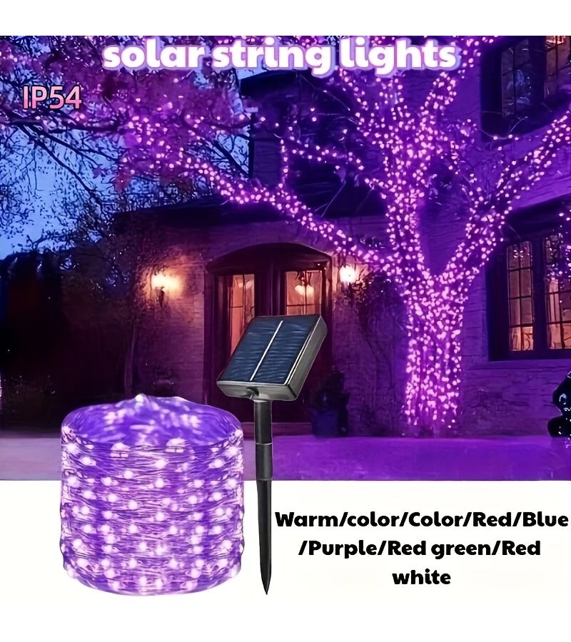 1 String 32M 300LED Solar Fairy Light Red Green Holiday Decoration Outdoor Waterproof IP54 For Courtyard Party Wedding Tree Path Fence DIY Landscape - Image 1
