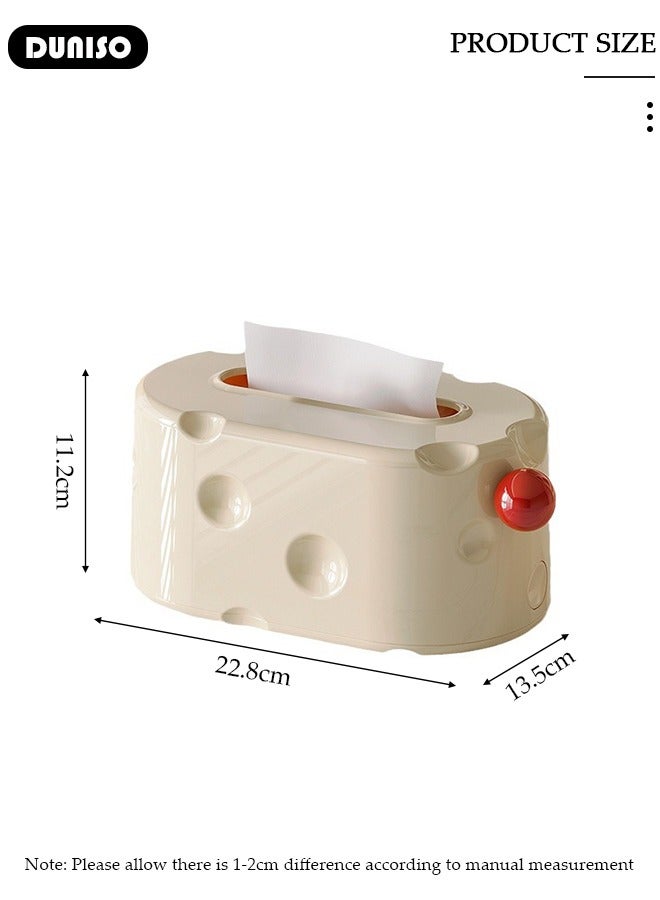 DUNISO Rectangular Tissue Box Cover with Built-in Spring Paper Tray, Modern Tissue Box, Decorative Paper Box, Napkin Holder, Tissue Box Dispenser Box for Facial Tissue, Napkins, Dryer Sheets, Facial Tissue Holder for Bathroom, Countertop, Kitchen, Bedroom Dresser and Office Room - Image 4