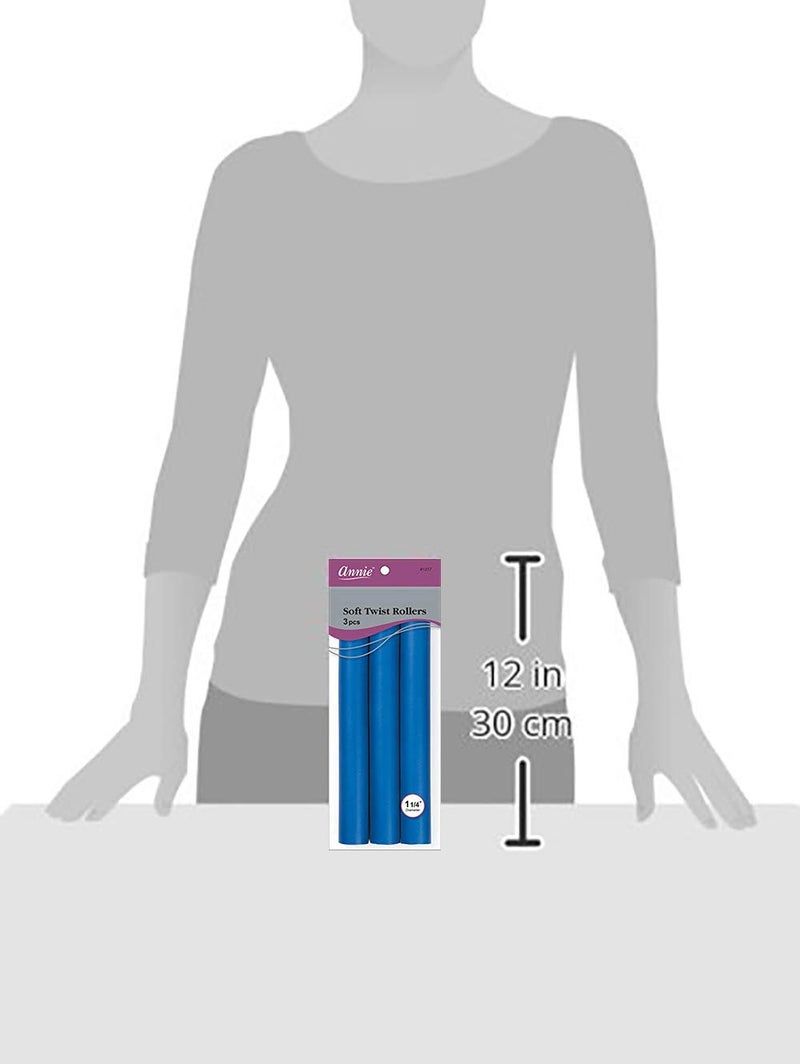 Annie Soft Twist Rollers, Blue, 3 Count - Image 1
