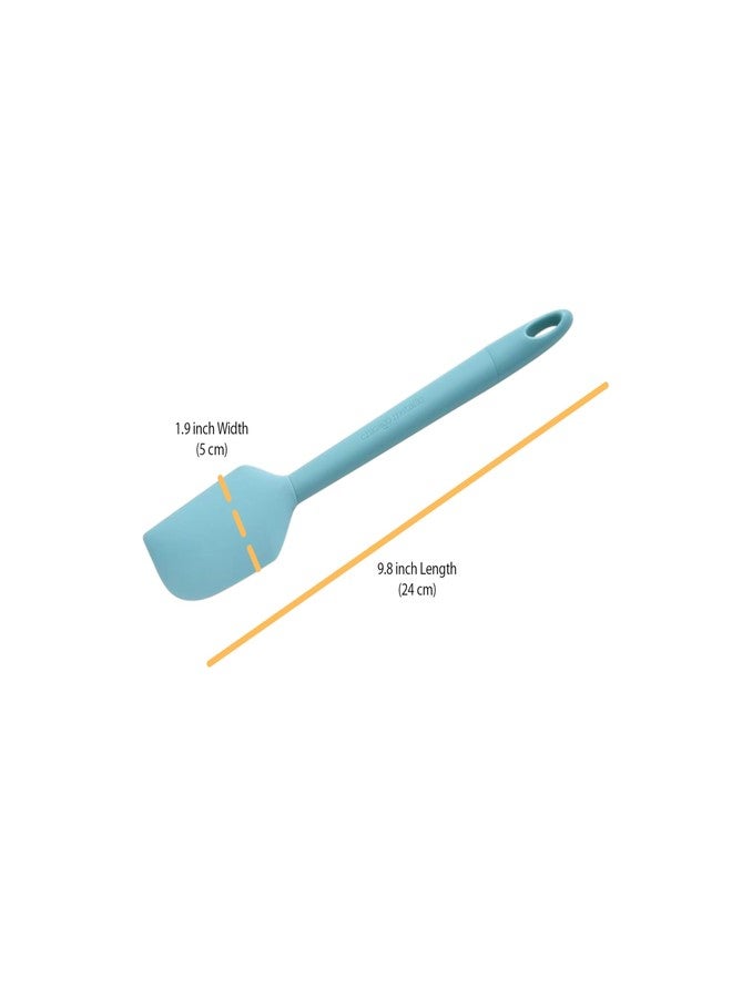 Chicago Metallic Spatula, Ideal for Scraping Foods Out of Pots and Bowls, or Spreading Frosting and Batter, Safe to Use on All Cookware, Aqua, 1.97x0.59x9.84 Inch - Image 2