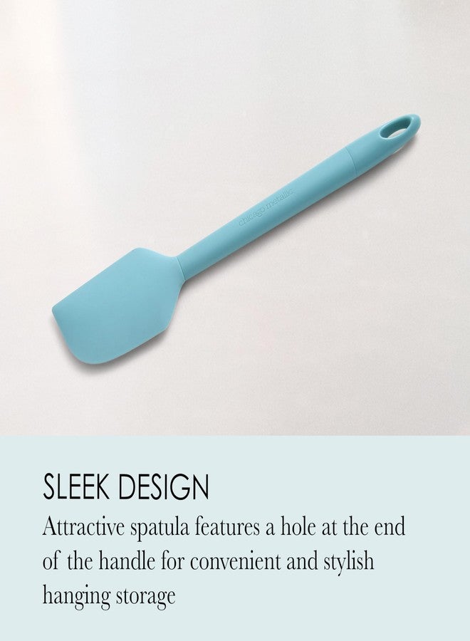Chicago Metallic Spatula, Ideal for Scraping Foods Out of Pots and Bowls, or Spreading Frosting and Batter, Safe to Use on All Cookware, Aqua, 1.97x0.59x9.84 Inch - Image 4