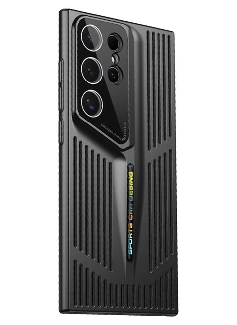 For Samsung Galaxy S25 Ultra Case, Hollow Heat Dissipation [PC Material] Stylish, Durable, and Wear-Resistant 2025-Black