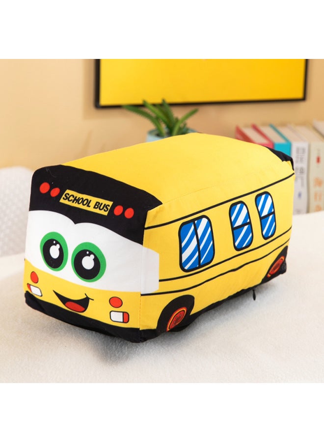 Cartoon Van Plush Toy Boys And Girls Birthday Gift Doll Sleeping Kidsren Doll Locomotive Ornaments-Specifications:25cm-Color:Yellow Plush Simulated Van - Image 1