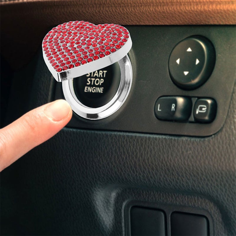 2pcs Car Ignition Protector Push To Start Button Cover Car Interior Decor Engine Ignition Cover Car Starter Button Cover - Image 4