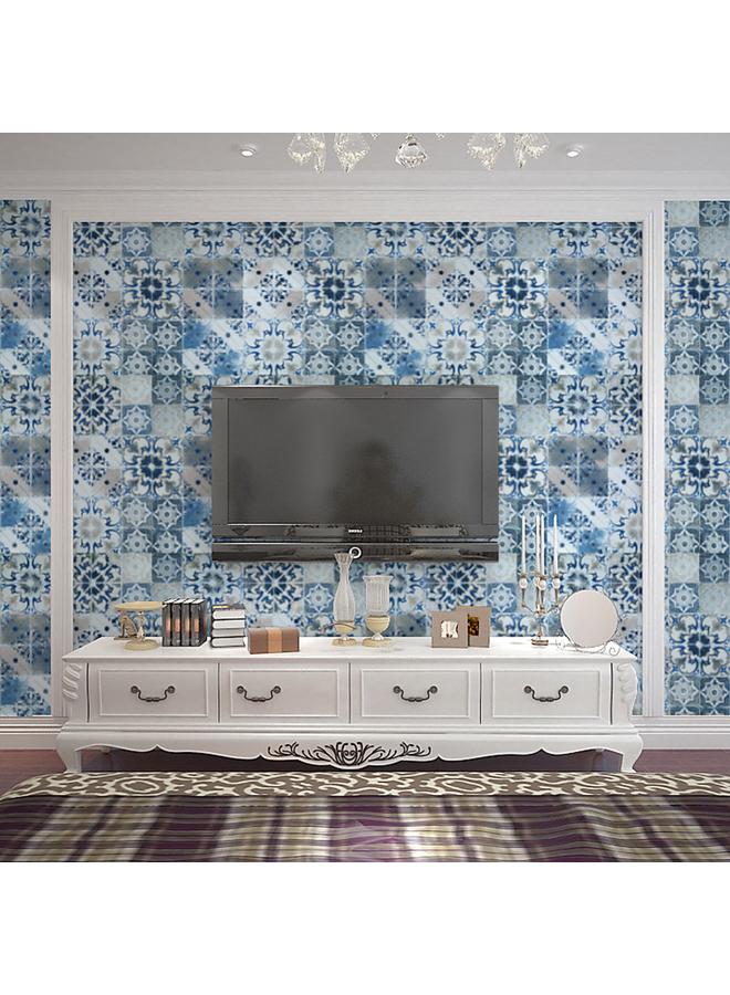 Bluejw Ins North Self-adhesive Wallpaper Kitchen Wallpaper Decoration Bathroom Bathroom Background Mosaic Sticker Blue - Image 5
