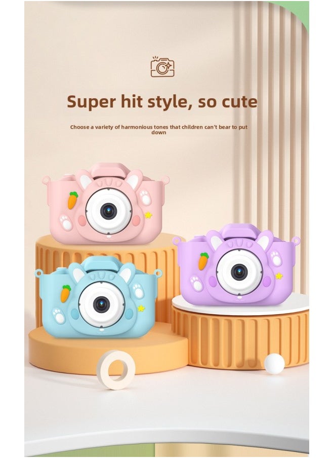 Generic Kids Camera HD X2/X5 Camera Digital Small SLR Dual Camera Mini Toy Kids Gift-Body Color:Ultra HD Double Doodle Rabbit Pink No Card  - Image 1