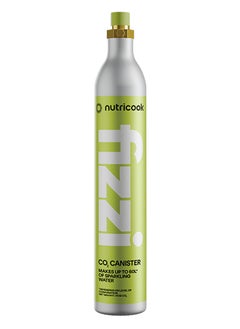 nutricook Fizzi CO2 Cylinder, 60L Capacity, Compatible with Multiple Soda Makers, Universal Refillable Canister, Beverage Grade CO2, FCO100-ME, Silver, 10-Year Lifespan  - Image 1
