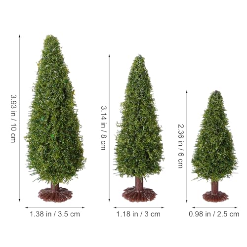 WINOMO Miniature Diorama Trees: 15pcs Green Scenery Landscape Model Cedar Trees Train Scenery Landscape Pine - Image 2