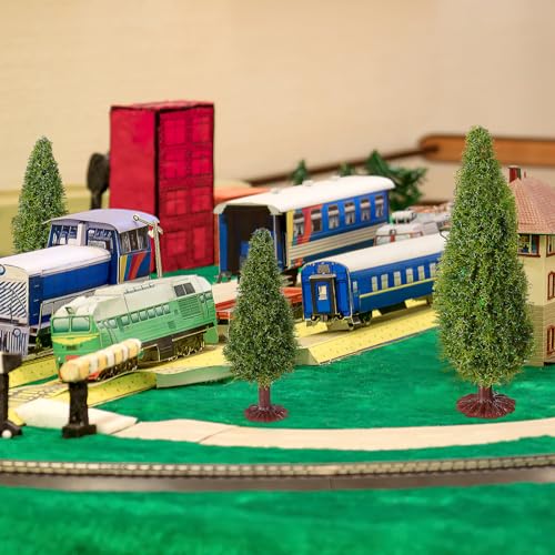 WINOMO Miniature Diorama Trees: 15pcs Green Scenery Landscape Model Cedar Trees Train Scenery Landscape Pine - Image 3
