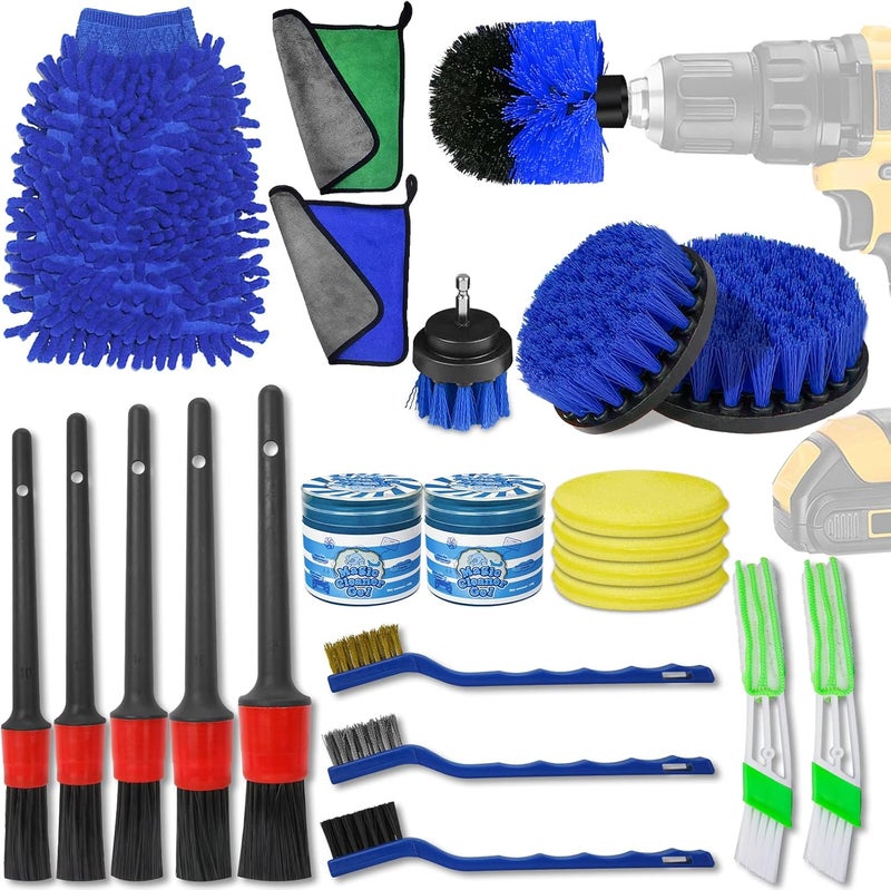 GOH DODD 23 Pieces Car Cleaning Kit - Auto Detailing Brush Set for Interior and Exterior - Image 1