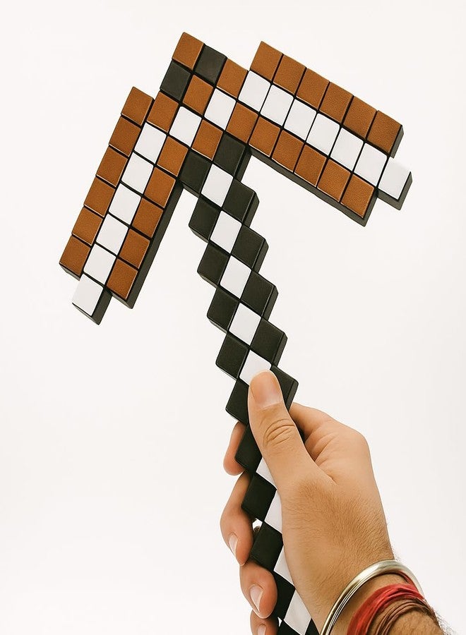 CUBIX3D 3D Printed Pixelated Pickaxe Toy | Block-Style Roleplay Prop | PLA Plastic | Safe & Durable Cosplay Accessory for Kids & Game Fans - Image 1