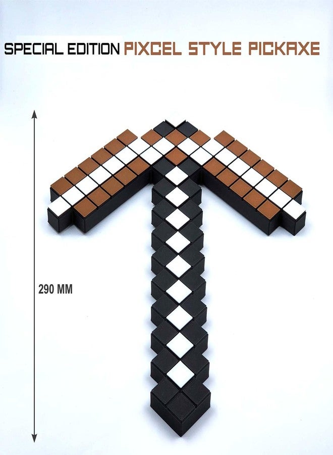 CUBIX3D 3D Printed Pixelated Pickaxe Toy | Block-Style Roleplay Prop | PLA Plastic | Safe & Durable Cosplay Accessory for Kids & Game Fans - Image 2