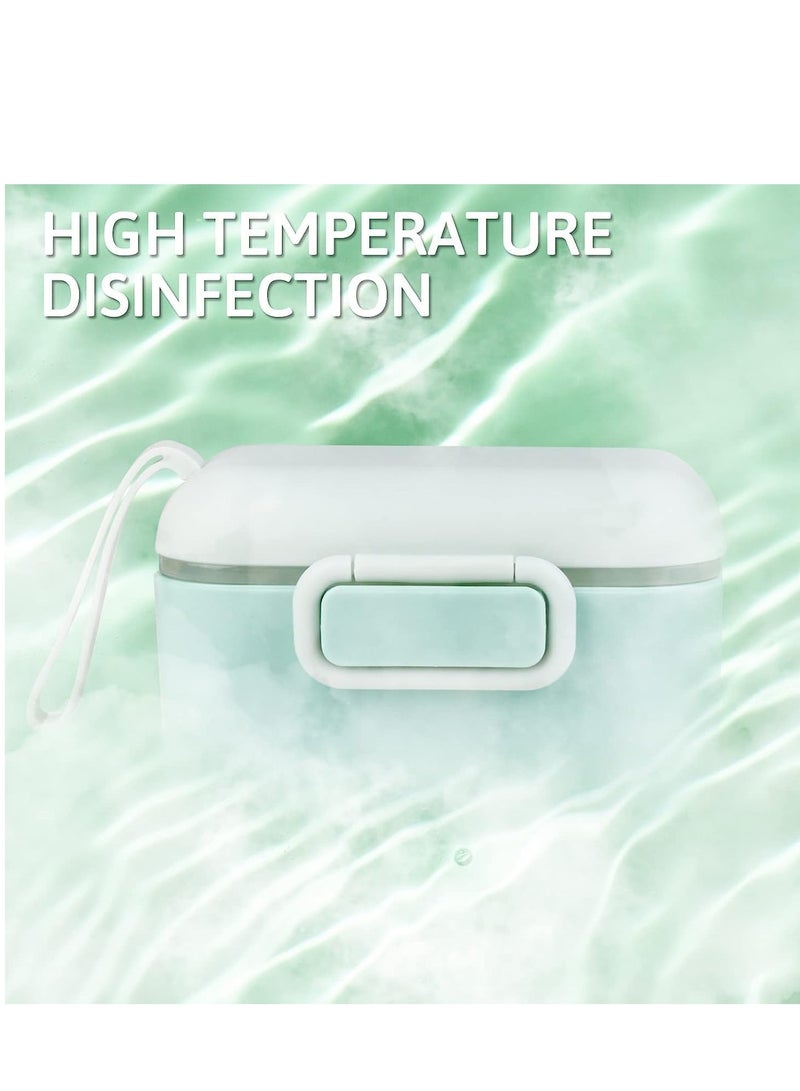 SOLARAE Milk Powder Dispenser Pot Portable Baby Formula and Snack Storage Container with Scoop Leveller Sealed Silicone Ring Cover for Outdoor Travel Airtight Feeding Green 400M - Image 5