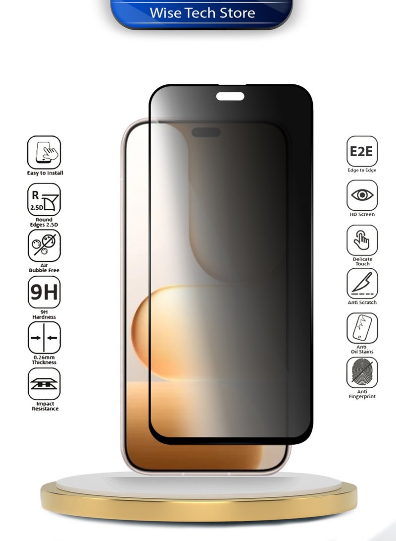 دبليو تيك [حزمة 2] واقي شاشة زجاجي مقسّى كامل الغطاء كامل الغراء من سلسلة Honor 600 Lite 5G 2026 Premium E2E للخصوصية (MSGECP) - شفاف/أسود - Image 2