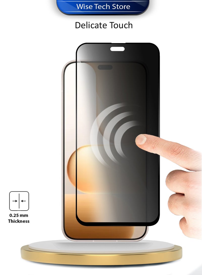 دبليو تيك [حزمة 2] واقي شاشة زجاجي مقسّى كامل الغطاء كامل الغراء من سلسلة Honor 600 Lite 5G 2026 Premium E2E للخصوصية (MSGECP) - شفاف/أسود - Image 4