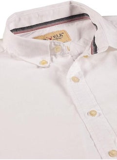 U.S. ELK Men's Button Down Shirt | Casual Slim Fit Shirt | Long Sleeve Oxford Shirts For Men | Smart Fit Cuff -  White  - Image 3