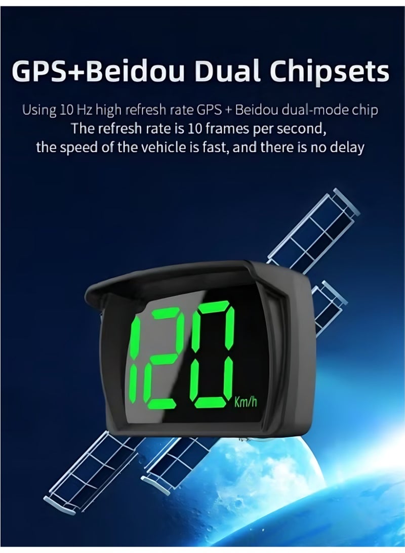الآلة الصغيرة شاشة عرض أمامية (HUD) للسيارة مع نظام تحديد المواقع Beidou وGPS، عداد سرعة بالأقمار الصناعية عالي الوضوح، محدد موقع للسيارة، مناسب لجميع أنواع السيارات - Image 4
