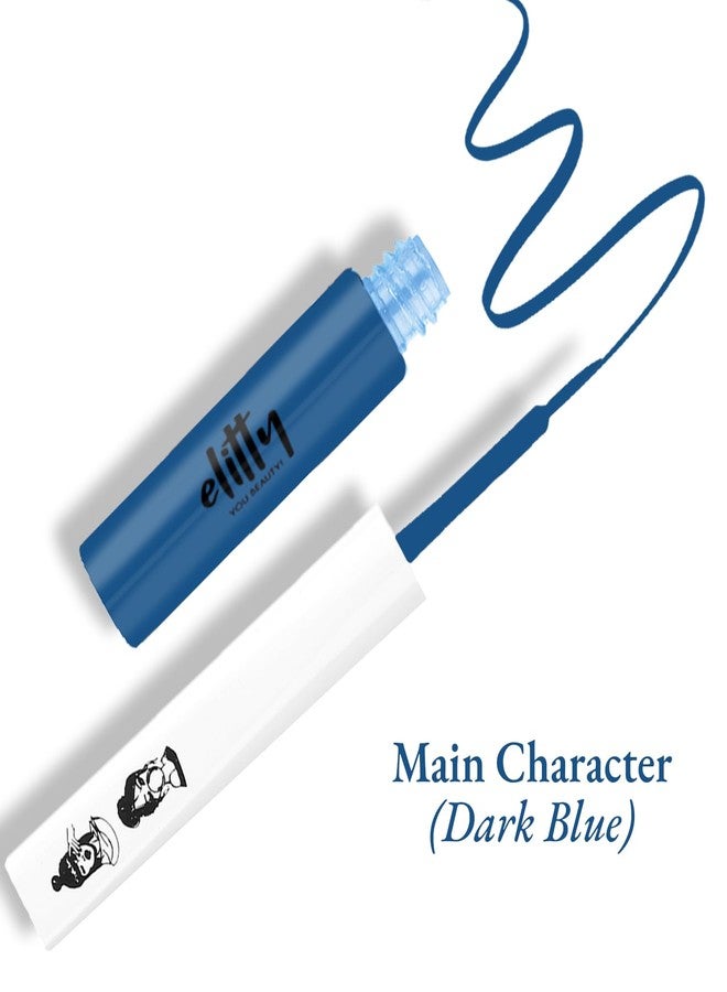 Elitty Waterproof Eyeliner - 4g Dark Blue Colour With Intense Matte Finish | Smudge Proof, Long Lasting Liquid Liner For Eye Makeup | Quick Drying Formula With Fine Tip For Smooth, Precise Application - Image 2