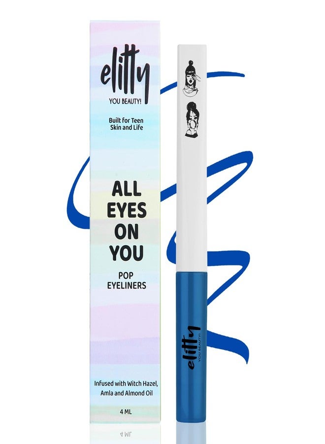 Elitty Waterproof Eyeliner - 4g Dark Blue Colour With Intense Matte Finish | Smudge Proof, Long Lasting Liquid Liner For Eye Makeup | Quick Drying Formula With Fine Tip For Smooth, Precise Application - Image 1