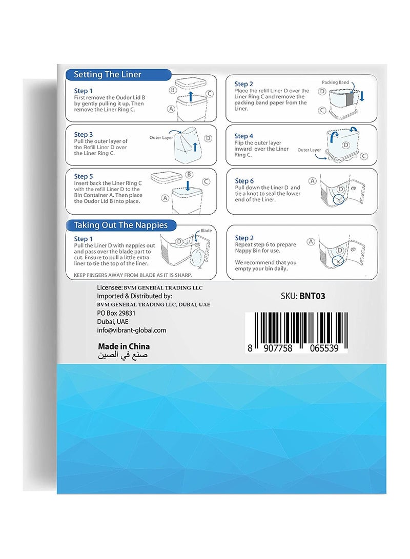 Pixie Disposable Diaper Refill Bag 11 Meters White Bnt03 - Image 2