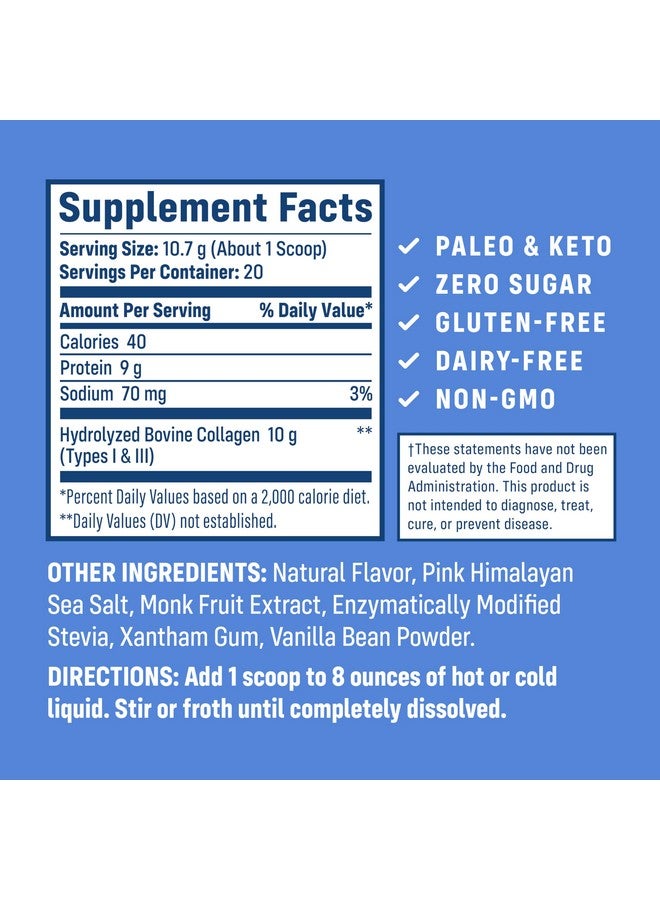 NativePath Collagen Peptides - Hydrolyzed Type 1 & 3 Collagen. Keto & Paleo Grass-Fed Protein Powder for Hair, Skin, Nails, Bones, Joints, Digestion and More - No Gluten or Dairy (Vanilla Bean, 214g) - Image 2