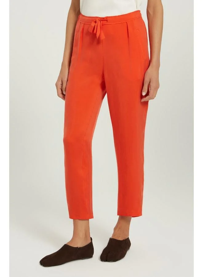 Mısırlı 1951 Pomegranate Flower Waist-Tied Woven Women's Pants