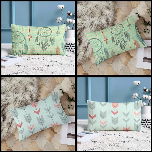 BRICK HOME Floral Printed Poly Cotton Cushion Cover, 12x18 Inches, Set of 2 with Filler - Image 2