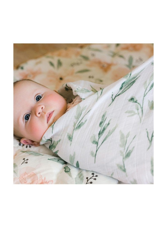 Crane Baby 100% Cotton Muslin Swaddle Blankets, Pink Floral, 47" x 47", Baby Swaddles for Newborns, Pink Floral, Swaddlers for Newborn Girl - Image 5