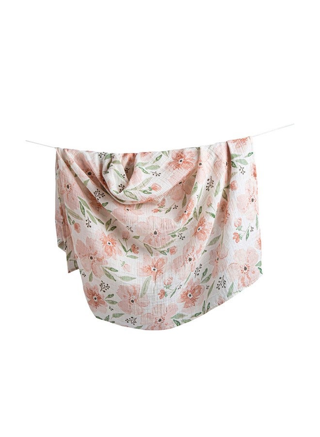Crane Baby 100% Cotton Muslin Swaddle Blankets, Pink Floral, 47" x 47", Baby Swaddles for Newborns, Pink Floral, Swaddlers for Newborn Girl - Image 2