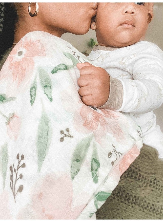 Crane Baby 100% Cotton Muslin Swaddle Blankets, Pink Floral, 47" x 47", Baby Swaddles for Newborns, Pink Floral, Swaddlers for Newborn Girl - Image 4