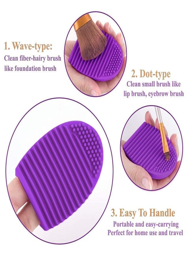 روبي فيس حصيرة تنظيف فرش المكياج من روبي فيس، حصيرة تنظيف فرش المكياج المصنوعة من السيليكون، أداة غسيل محمولة، منظف فرش التجميل (قطعة واحدة على شكل بيضة) - Image 5