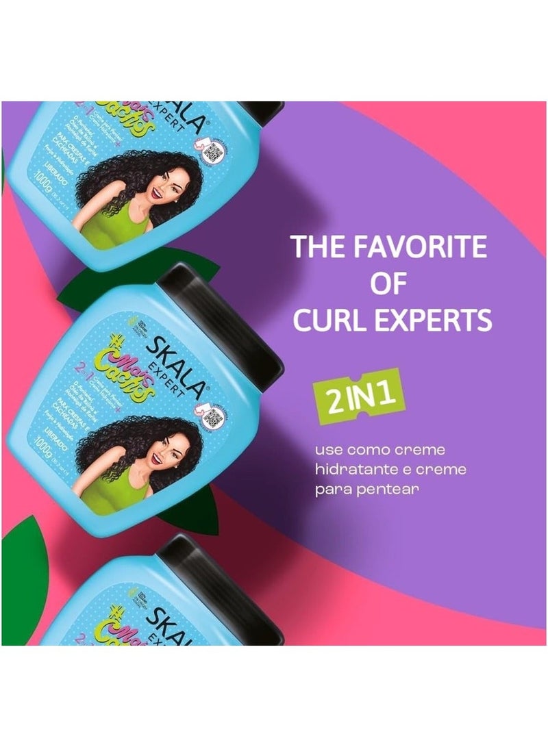 SKALA Mais Cachos 2-in-1 Treatment and Moisturizing Cream for Curly and Wavy Hair - 1000g - Image 4