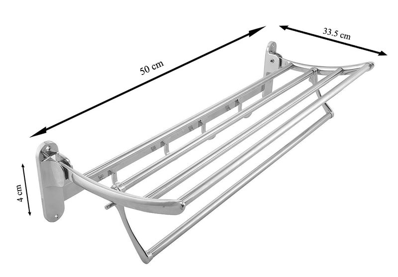 PINDIA Stainless Steel Folding Towel Rack with Hook Foldable Towel Bar Wall Mounted Towel Rack Hanging Towel Hanger (50CMS/1.6 Ft) - Image 3