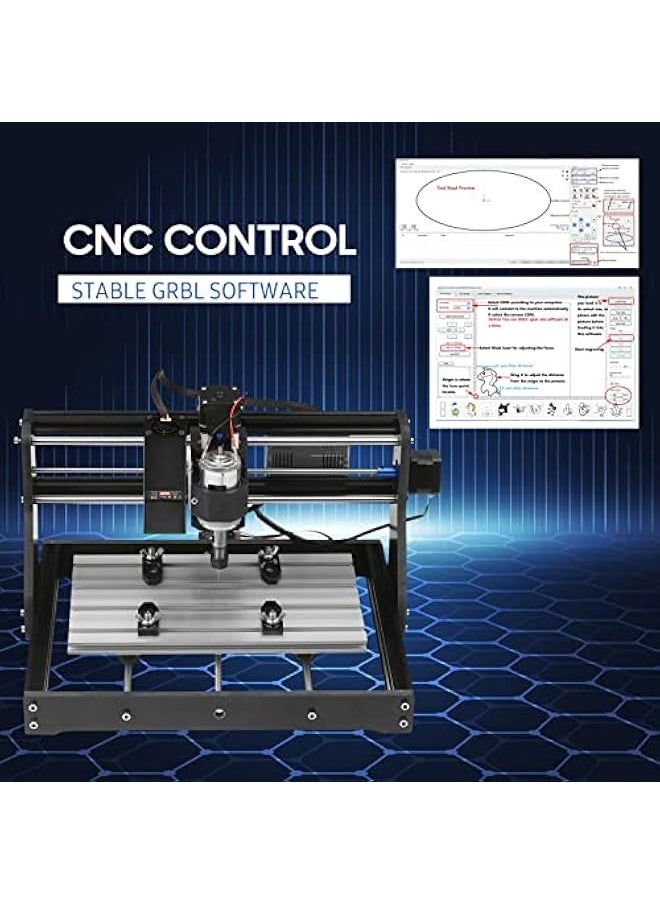 Topleo - CNC 30*18 Pro Router Kit GRBL Control 3 Axis Offline Controller 80W Laser Module Engraver Plastic Leather Acrylic Copper Soft Metal Wood Carving Milling Cutting Engraving Machine XYZ Working - Image 1