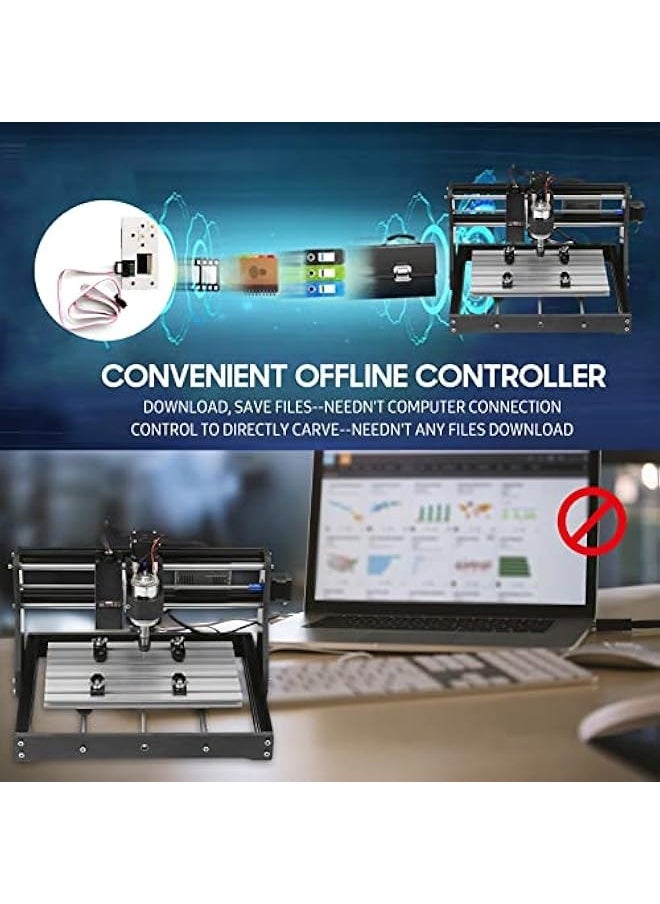 Topleo - CNC 30*18 Pro Router Kit GRBL Control 3 Axis Offline Controller 80W Laser Module Engraver Plastic Leather Acrylic Copper Soft Metal Wood Carving Milling Cutting Engraving Machine XYZ Working - Image 1