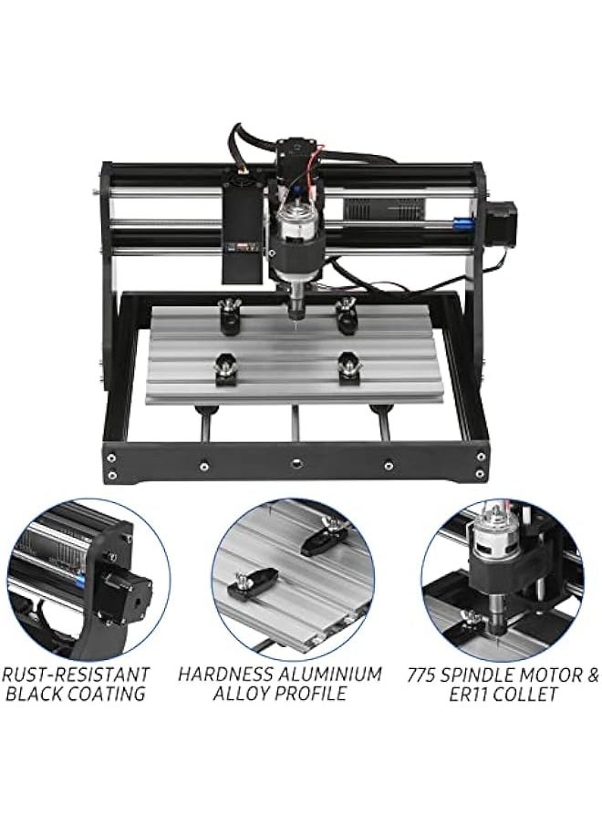 Topleo - CNC 30*18 Pro Router Kit GRBL Control 3 Axis Offline Controller 80W Laser Module Engraver Plastic Leather Acrylic Copper Soft Metal Wood Carving Milling Cutting Engraving Machine XYZ Working - Image 1