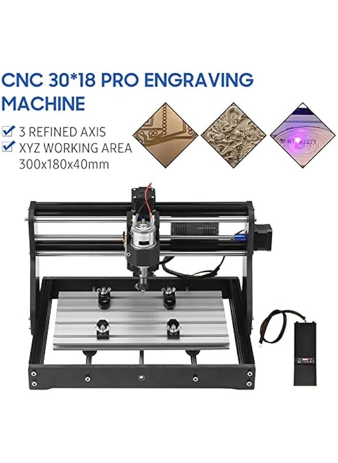 Topleo - CNC 30*18 Pro Router Kit GRBL Control 3 Axis Offline Controller 80W Laser Module Engraver Plastic Leather Acrylic Copper Soft Metal Wood Carving Milling Cutting Engraving Machine XYZ Working - Image 1