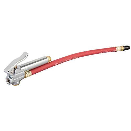 Steelman Straight Air Chuck Tire Inflator with Built-in Gauge and 12-inch Hose, Measures 10-90 PSI, Push-on Chuck, Steel Casing with Brass Fittings - Image 3