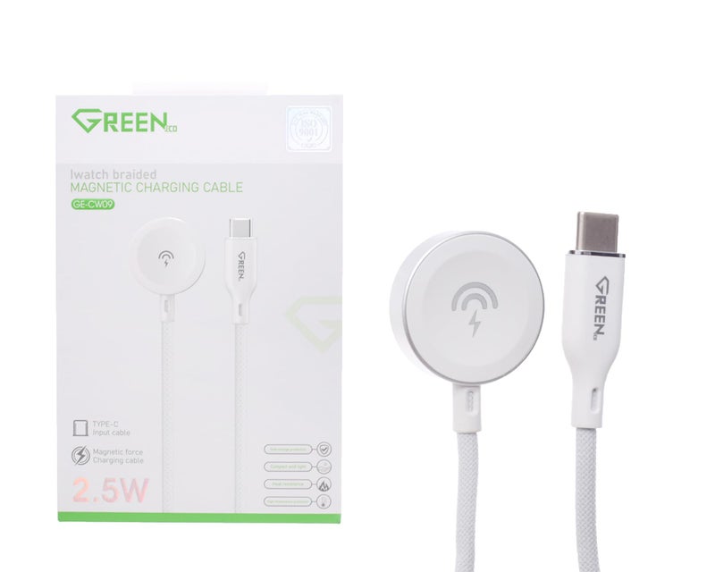 GREEN'S Green CW09 Magnetic Watch Charger, 2.5W, Fast Charging, Compact, for Smartwatches, Wearables - White - Image 3