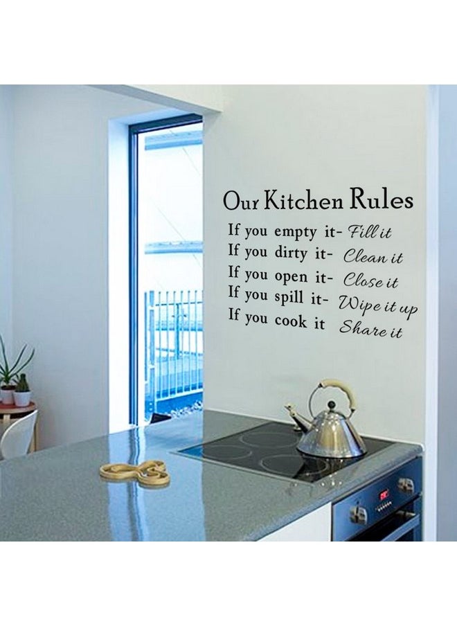 fashionbeautybuy - English Letters Our Kitchen Rules Wall Decal Home Sticker PVC Murals Vinyl Paper House Decoration Wallpaper Living Room Bedroom Kitchen Art Picture DIY for Children Teen Senior Adult Nursery Baby - Image 1