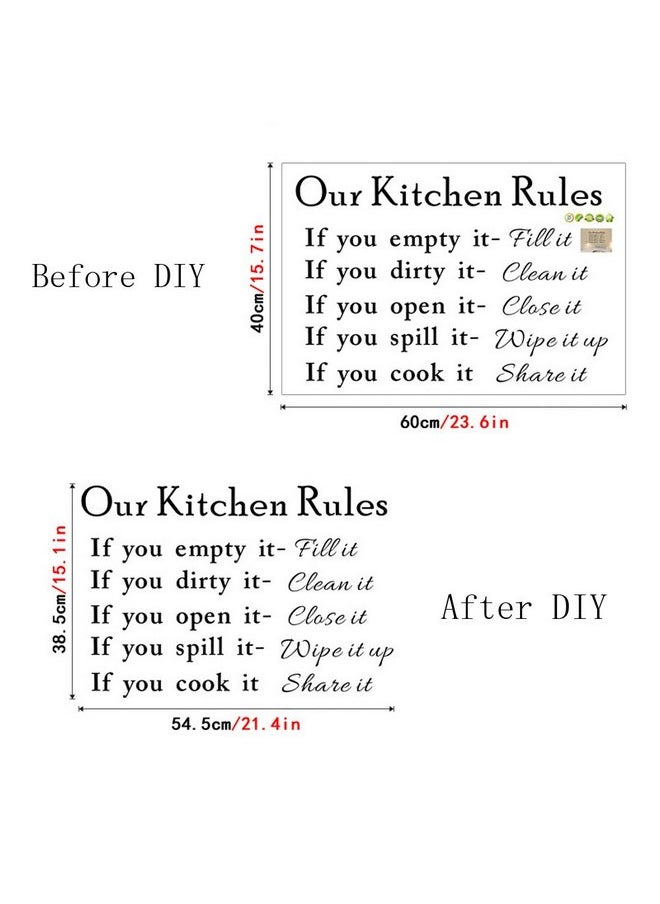 fashionbeautybuy - English Letters Our Kitchen Rules Wall Decal Home Sticker PVC Murals Vinyl Paper House Decoration Wallpaper Living Room Bedroom Kitchen Art Picture DIY for Children Teen Senior Adult Nursery Baby - Image 1