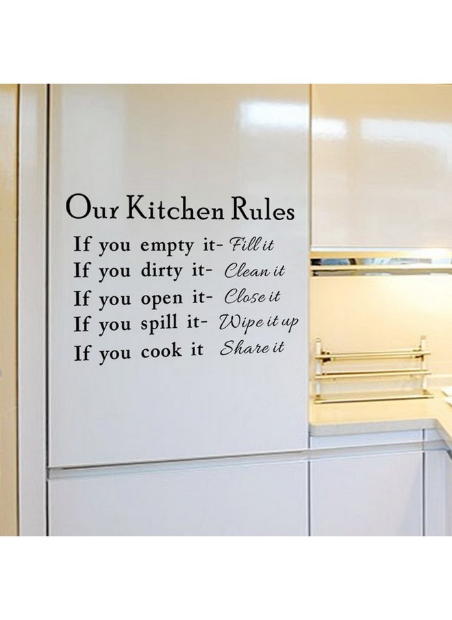 fashionbeautybuy - English Letters Our Kitchen Rules Wall Decal Home Sticker PVC Murals Vinyl Paper House Decoration Wallpaper Living Room Bedroom Kitchen Art Picture DIY for Children Teen Senior Adult Nursery Baby - Image 1