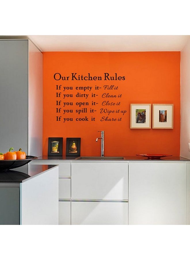 fashionbeautybuy - English Letters Our Kitchen Rules Wall Decal Home Sticker PVC Murals Vinyl Paper House Decoration Wallpaper Living Room Bedroom Kitchen Art Picture DIY for Children Teen Senior Adult Nursery Baby - Image 1