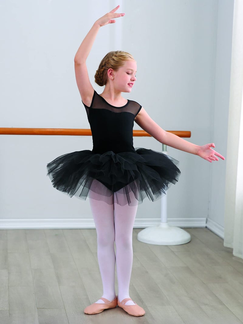Stelle Ballet Leotards for Girls Toddler Leotard with Tutu Skirt Dance Tutu Dress (Black,4T) - Image 4