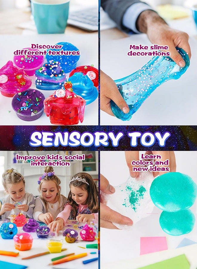 DIY Slime Kit for Kids – Creative Fluffy Slime Making Set with Glitter, Foam Balls, Pigments, Unicorn Charms & Tools – Safe Non-Toxic Toy Gift for Girls and Boys Ages 5+ - Image 1