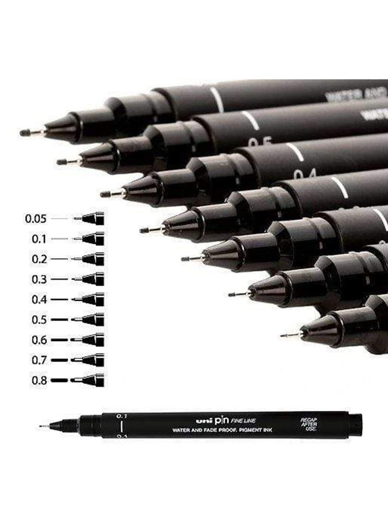 Uniball 1-Piece Unipin Fineliner Pen 0.1mm Tip Black Ink - Image 3