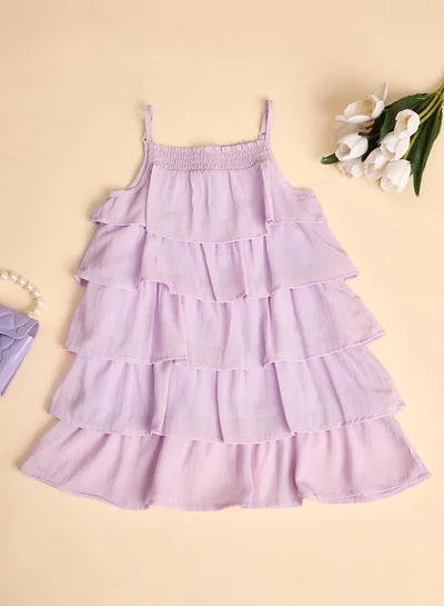 Stylo Bug Stylo Bug Purple Solid Strappy Layered Dress
