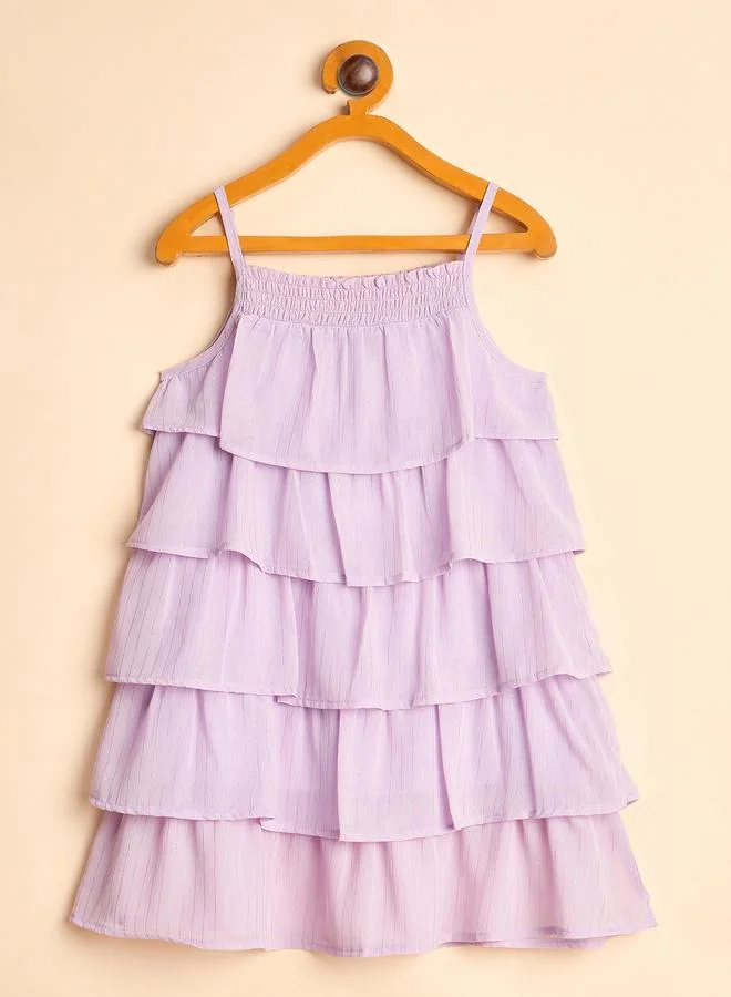 ستايلو بج Stylo Bug Purple Solid Strappy Layered Dress