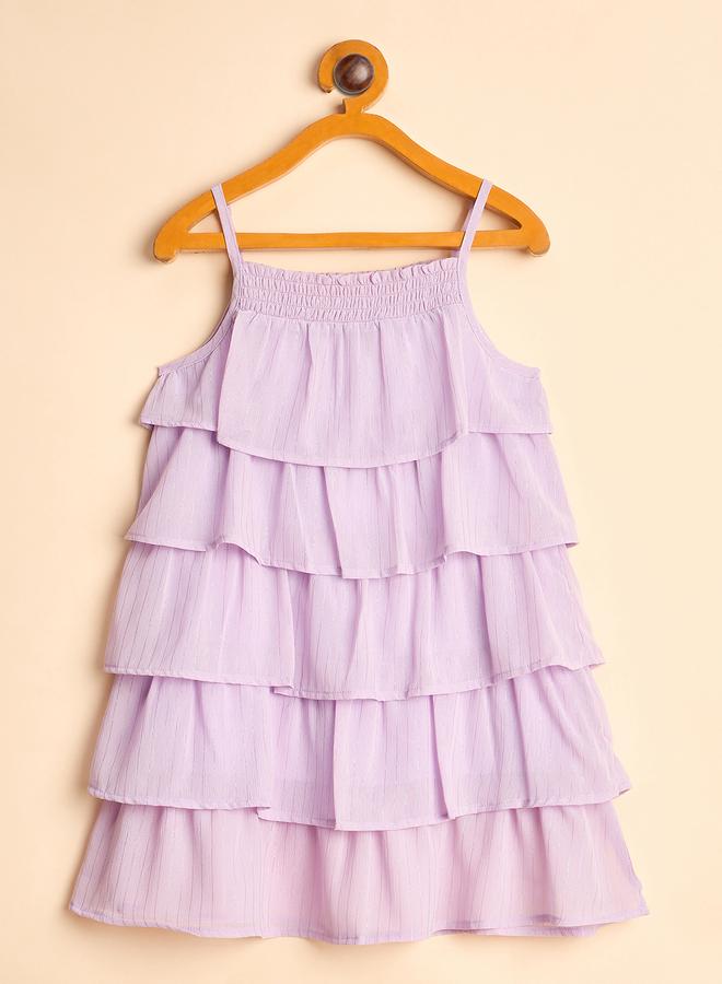 ستايلو بج فستان ستايلو باغ بنفسجي بحمالات وطبقات - Image 2