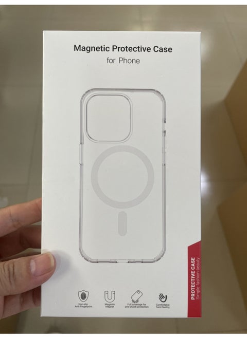 MagSafe Magnetic Mobile Phone Case Iphone16 Magnetic Case Touch Button Case For Apple 16Pro 15 Hard Case-Color:Magnetic Shell With Large Holes And Transparent (with Packaging Box)-Applicable Model:iphone11pro Max